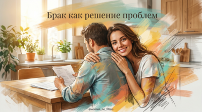 Иллюстрация к статье о мифах и скрытых рисках брака как способа решения жизненных проблем