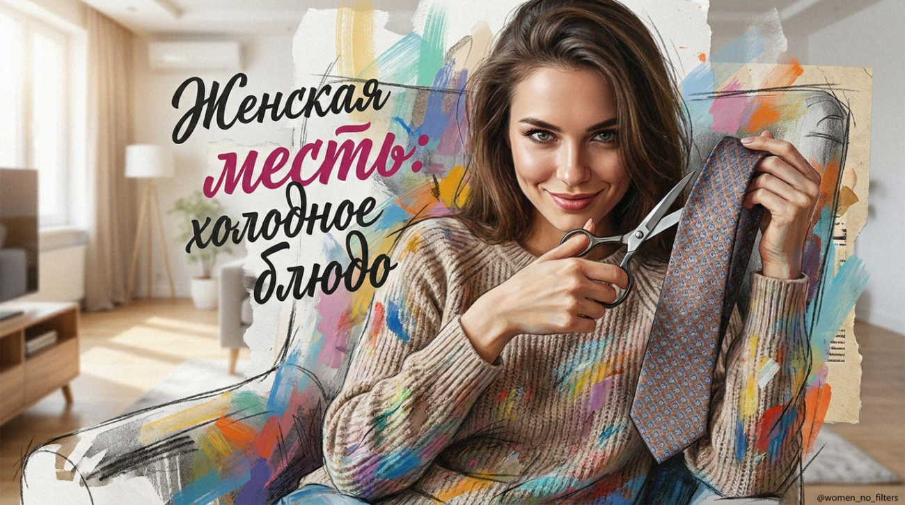 Символическое изображение женской мести и холодного расчета