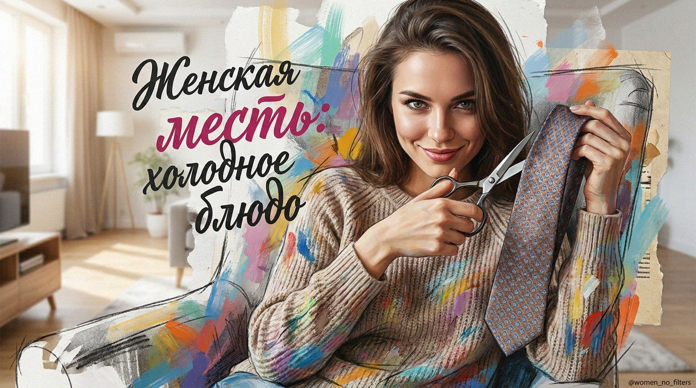 Символическое изображение женской мести и холодного расчета