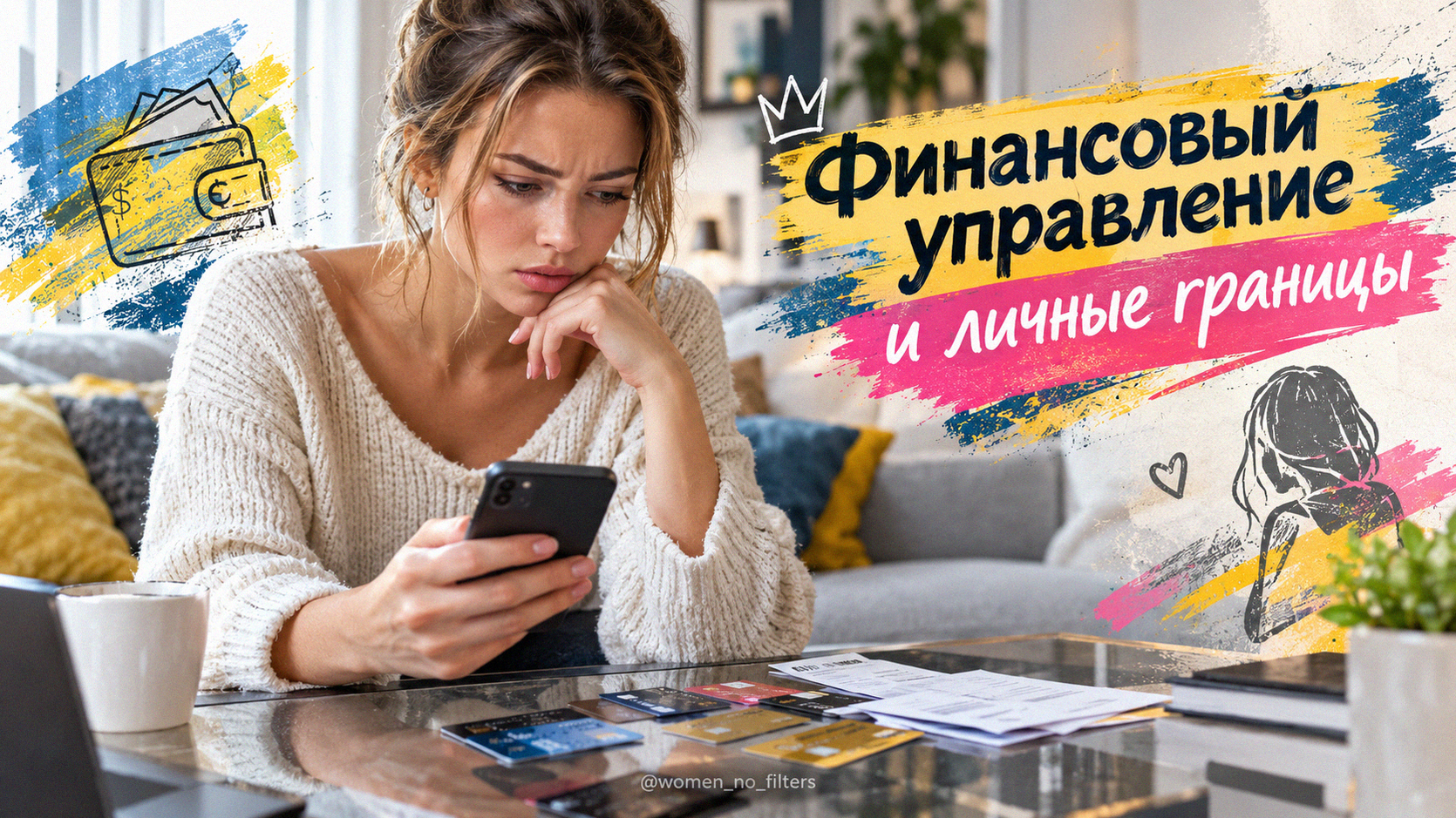 Иллюстрация на тему финансового газлайтинга в отношениях