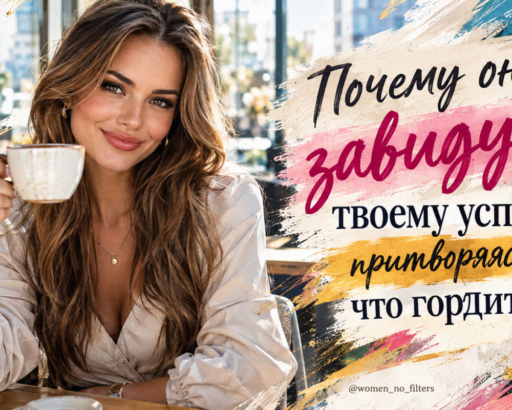 Две подруги, одна из которых фальшиво улыбается, скрывая зависть к успеху другой