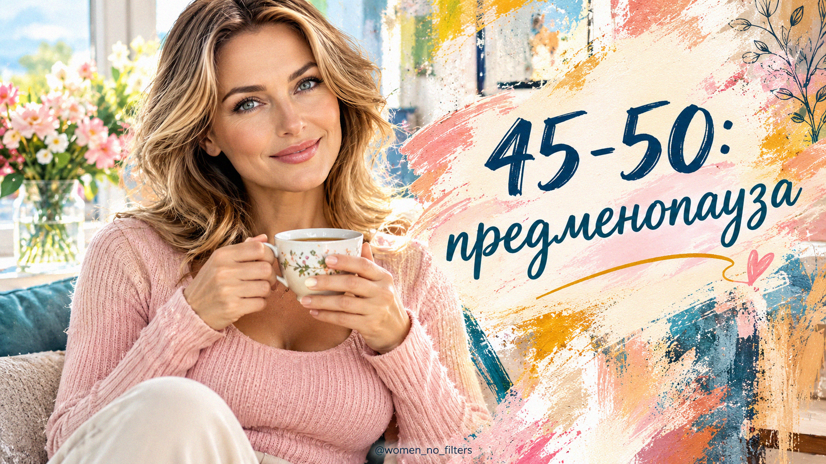 Женщина 45-50 лет в период предменопаузы, забота о женском здоровье и возрастные изменения
