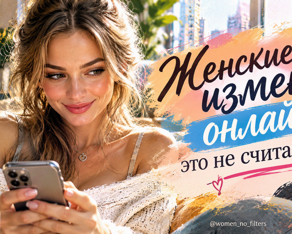 Девушка тайно переписывается в смартфоне, символизируя женскую виртуальную измену